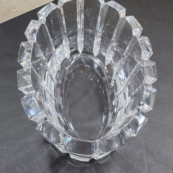 Vintage Large 9.5" Stenhammar Clear Crystal Oval Centerpiece Signed Gunna - Picture 3 of 10